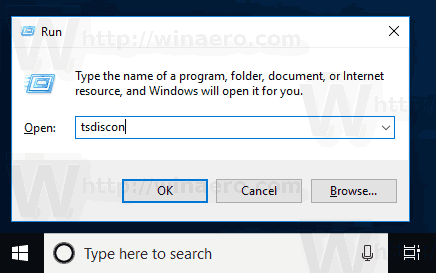 Windows 10 TsDiscon Switch User
