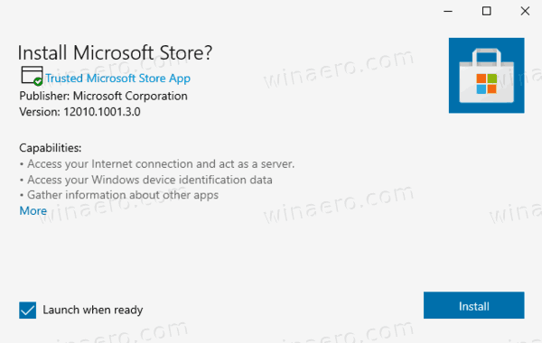 مثبت تطبيقات متجر Microsoft Windows 10