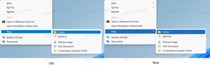 Windows 11 Opdateret kontekstmenu