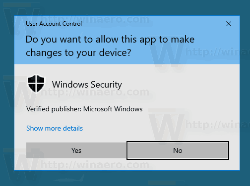 Windows 10 SmartScreen UAC მოთხოვნა