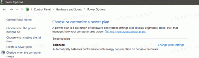 Windows 10 Kun Balanced Power Plan tilgængelig