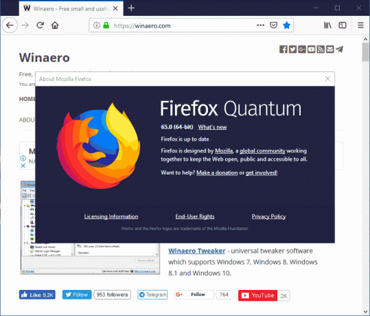 Firefox 65 udgivelse