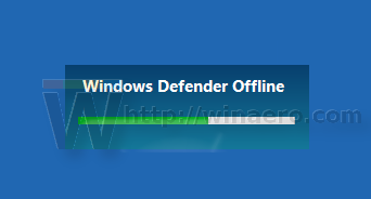 A verificação offline do Windows Defender está começando