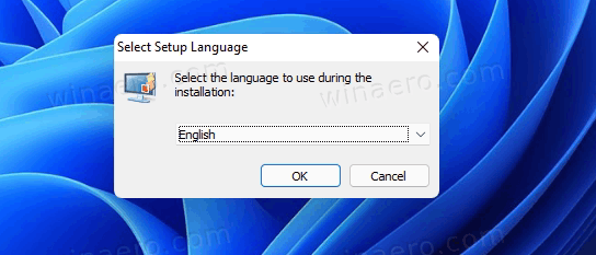 デスクトップガジェットインストーラー言語を選択します