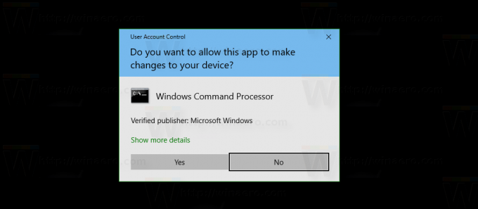 Windows 10 sērijveida UAC pieprasījums