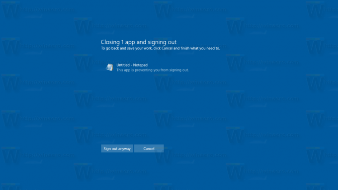 Windows 10 AutoEndTasks აპების დახურვის მოთხოვნა 1 