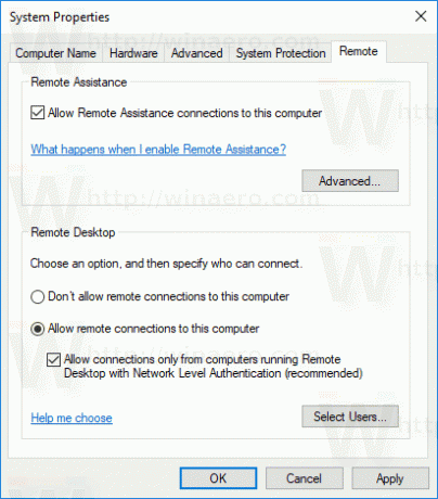 Windows 10에서 RDP 활성화