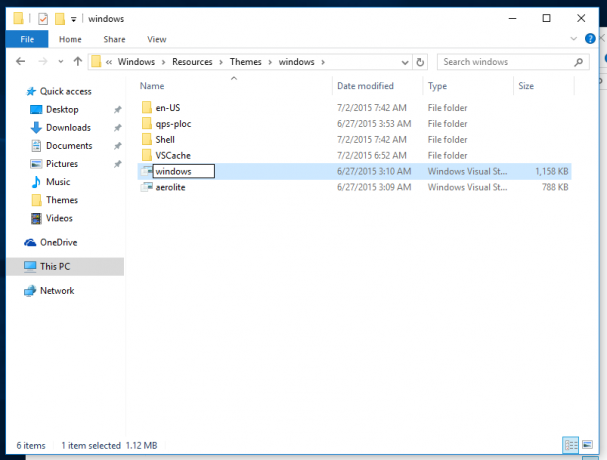 Windows 10 μετονομάστε το aero msstyle σε windows