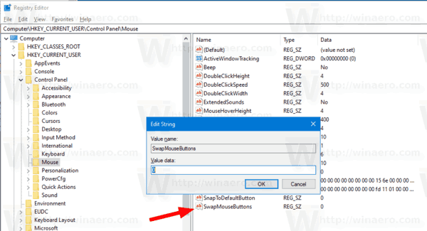 Windows 10 Swap Fare Düğmeleri Reg