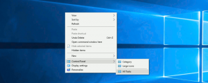 Windows 10'da Denetim Masası Bağlam Menüsü Ekle
