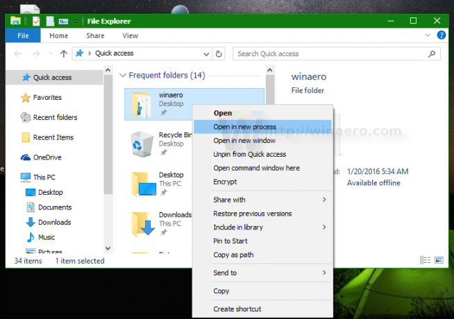 Windows 10 öppna mappen i ny process