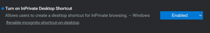 Σημαία συντόμευσης Edge InPrivate Mode