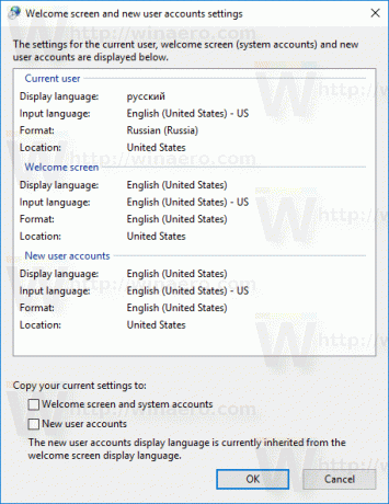 Windows 10 კოპირების რეგიონის ენა