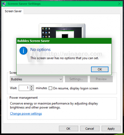 Windows 10 skjermsparer ingen alternativer å angi