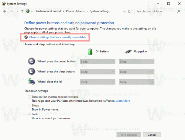 सेटिंग्स बदलें जो वर्तमान में अनुपलब्ध हैं Windows 10