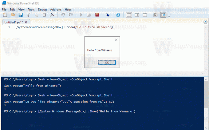 MessageBox NET PowerShell Windows 10 