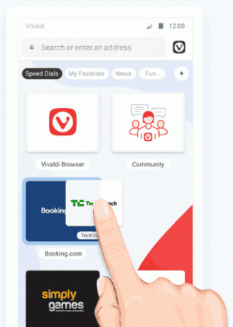 Vivaldi Android Speed ​​​​Dial โฟลเดอร์ย่อย