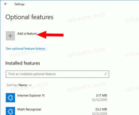 Funcții opționale Windows 10 Adăugați o funcție