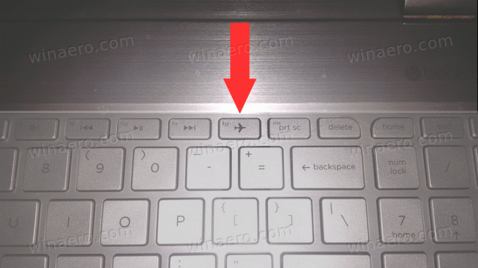 Tombol Mode Pesawat Pada Keyboard Laptop Dell Dengan Panah
