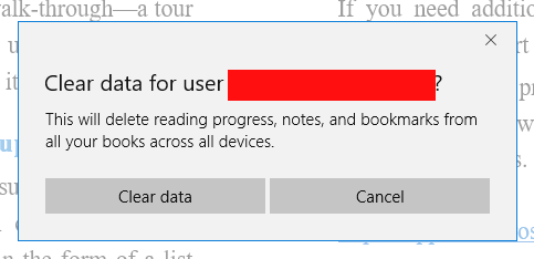 Cancella i dati del libro nel prompt di Microsoft Edge