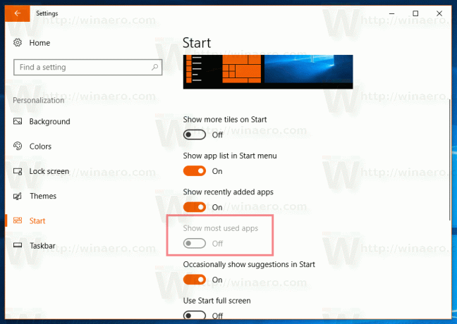 Windows 10 pokazuje najczęściej używane aplikacje wyszarzone