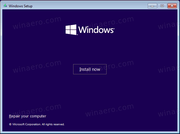 Windows 11 Installa ora in Setup