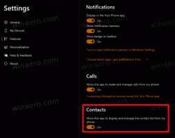 Ativar ou desativar a exibição de contatos no aplicativo do seu telefone no Windows 10