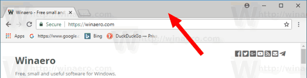 Windows 10 Google Chrome Bara de titlu implicită