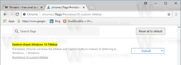 Windows 10 Google Chrome Titlebar ธง