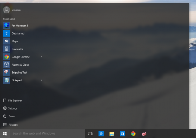 Windows 10 startmeny helt frigjord