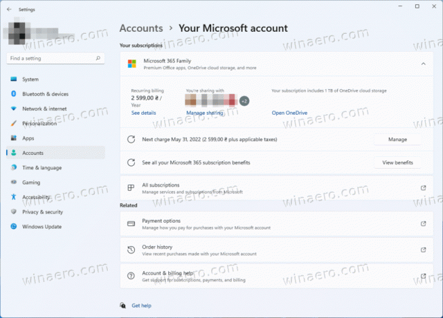 Windows 11 Správa předplatného