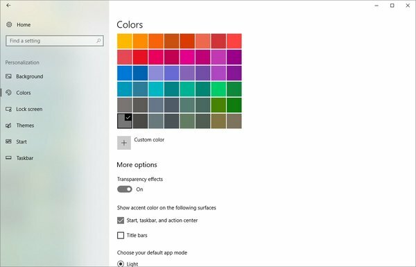 Configuración Fluent Design Windows 10 2