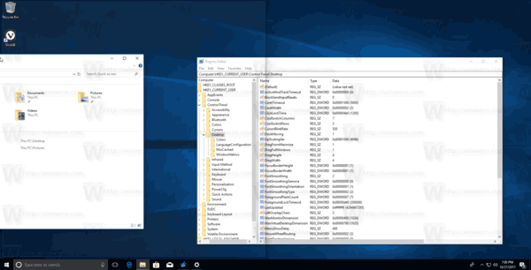 „Windows 10 Snap“ langas kairėje