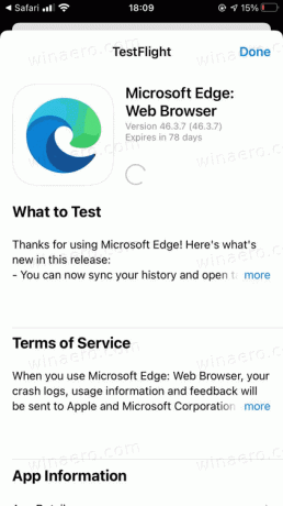 Edge Beta na iOS-u
