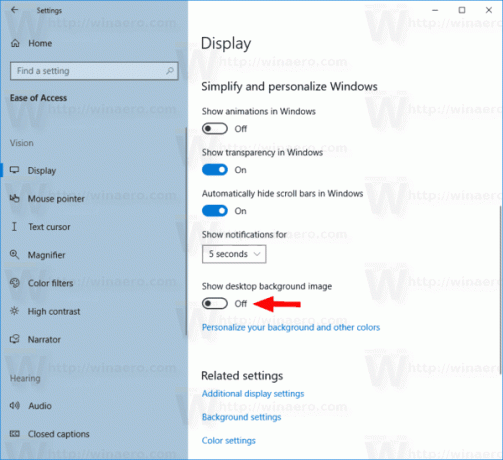 Windows 10 바탕 화면 배경 무늬 비활성화