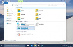 Slėpti nuimamus diskus naršymo srityje sistemoje Windows 10