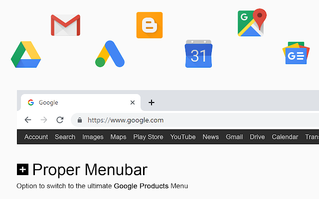 Właściwy pasek menu Edge Linki Google
