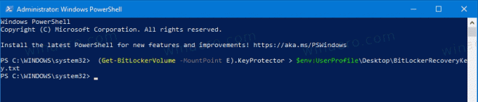 Windows 10 BitLocker Esegui il backup della chiave di ripristino in Powershell