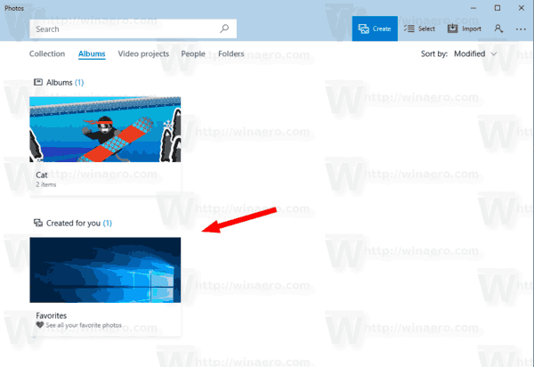 Windows 10 -valokuvien suosikkialbumi