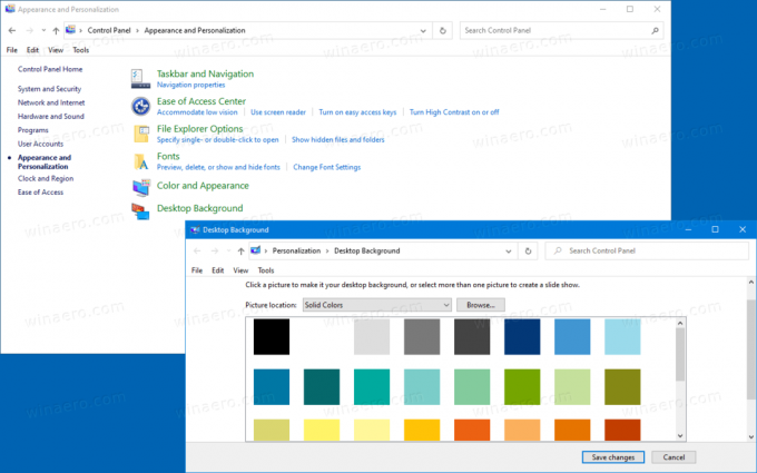 Ajouter l'arrière-plan du bureau au panneau de configuration sous Windows 10