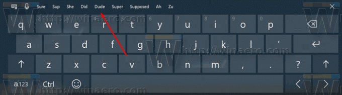 Windows 10 Touch-tastaturforslag 