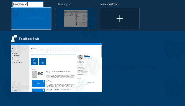 Windows 10 Preimenuj virtualnu radnu površinu