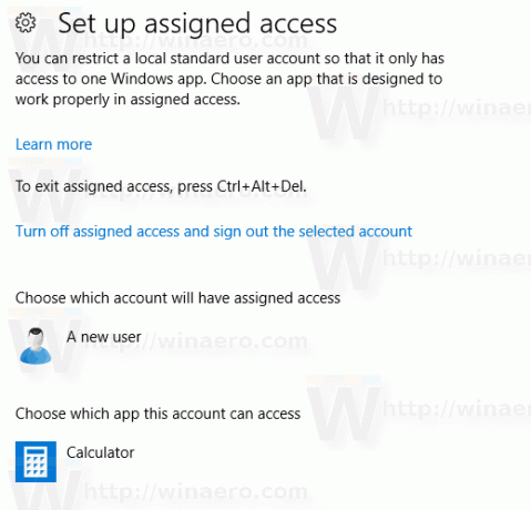 Přiřazený přístup k instalaci systému Windows 10 je nyní nakonfigurován
