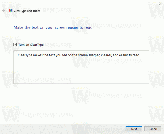 Syntoniseur de texte Cleartype Windows 10
