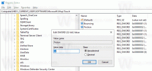 Zmień tarcie przewijania dotykowego w systemie Windows 10