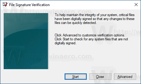 Verificação de assinatura de arquivo do Windows 10