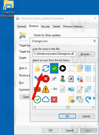 Windows10ストア更新のチェックの作成ショートカットアイコン