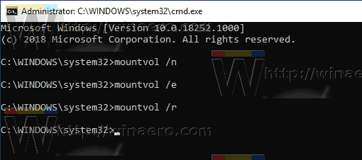 نظام التشغيل Windows 10 Mountvol Automount Scrub