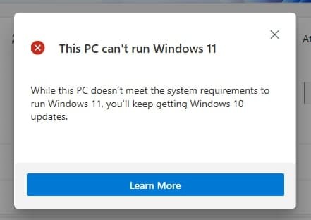 Tento počítač nemůže spustit Windows 11