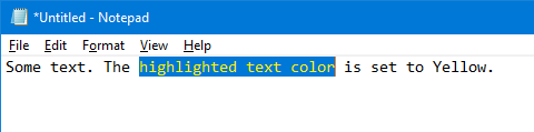 Windows 10 เปลี่ยนสีข้อความที่เน้นสี4